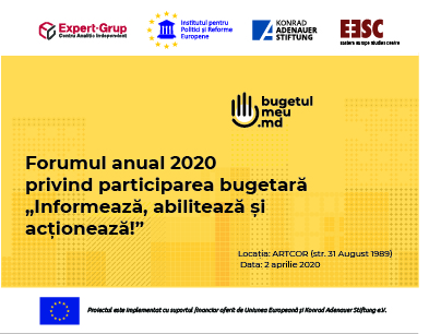 Forumul anual 2020 privind participarea bugetară „Informează, abilitează și acționează!”