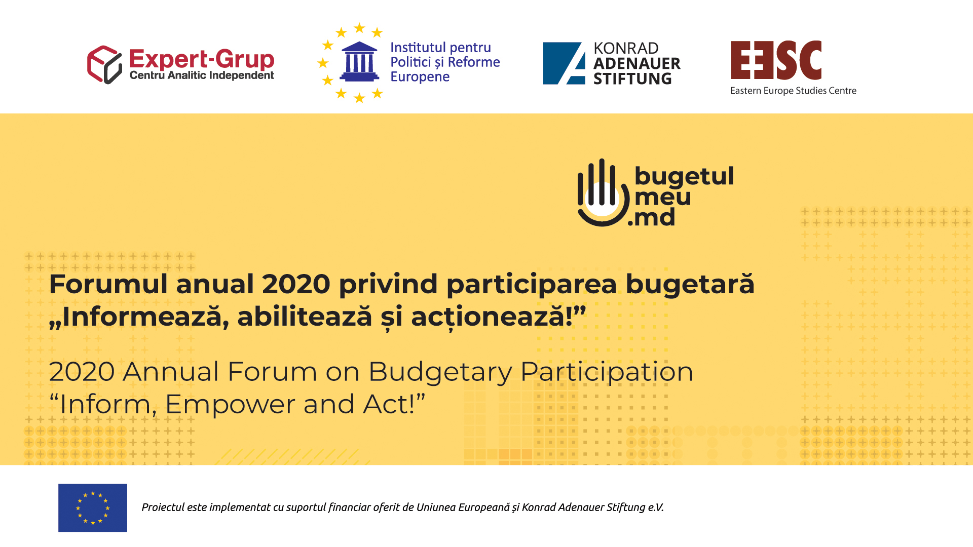 Invitație: Forumul anual 2020 privind participarea bugetară „Informează, abilitează și acționează!”